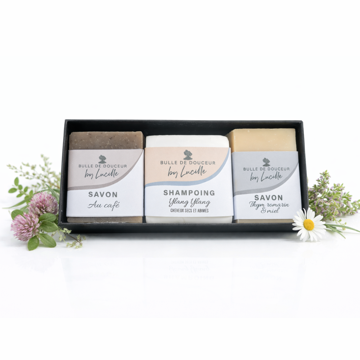 Coffret 2 savons + 1 shampoing